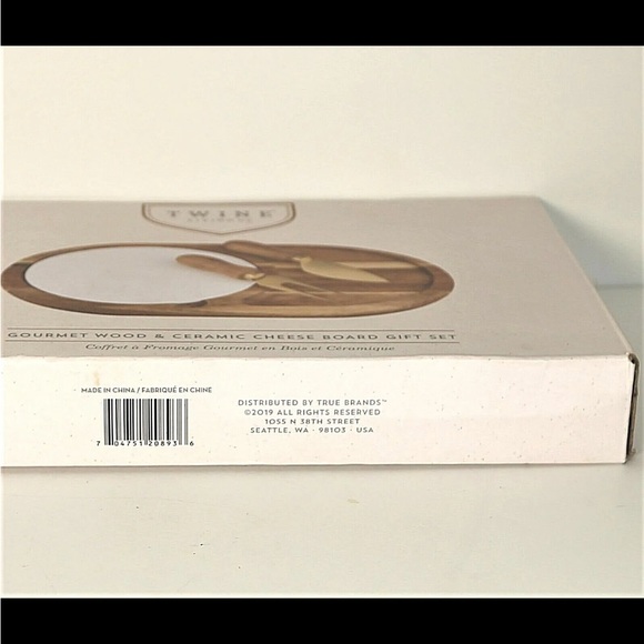 NWT Twine Gourmet Wood & Ceramic Cheese Board Gift Set - Picture 8 of 9